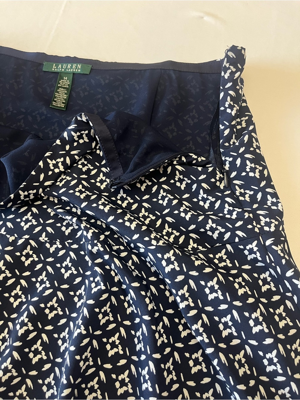 Ralph Lauren Navy and White A-Line  Skirt - Picture 4 of 7